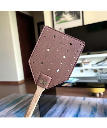 Fly Swatter Leather Swatter Manual Heavy Duty Fly Swatter with Long Wooden Handle for Home and Indoor Use Fly Swatter B  - Buy Online on GoSupps.com