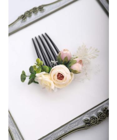 Kercisbeauty Cute Flower Hair Piece Side Hair Comb Wedding Bridal Floral Decorative Comb Women Girls Festival Headpiece Party - Buy Online on GoSupps.com