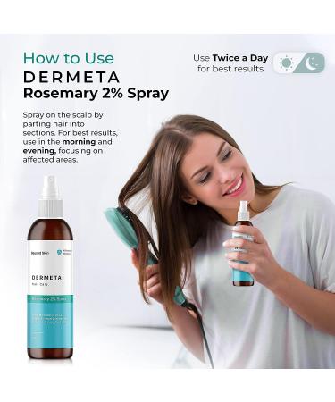 Dermeta Organic Rosemary Spray for Hair Growth & Scalp Health | Made in USA | Maximum Rosemary EO Concentration | Treats Thinning Hair 8 Fl Oz - Buy Online on GoSupps.com