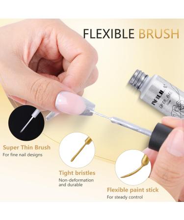 NXJ INFILILA Nail Art Gel Polish 2pcs 8ml Liner Nail Polish Set Gel Polish Liner Gold & Silver Classic Colors Gel Paint for Nails DIY Nail at Home and Manicure Salon Liner Gold Silver - Buy Online on GoSupps.com