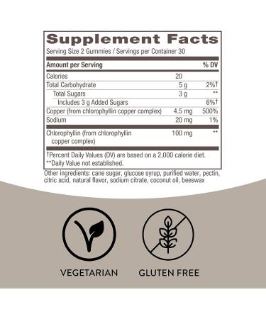 Natures Way Chlorophyll Gummies - Healthy Skin & Body Detox - Orchard Fruit Flavored | 60 Gummies - Buy Online on GoSupps.com