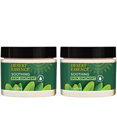 Desert Essence Soothing Skin Ointment 1 fl oz (2 Pack) Gluten Free - Topical Balm with Cleansing Australian Tea Tree Oil - Relief of Dry Chapped Skin Minor Rashes Insect Bites & Skin Irritations 1 Fl Oz (Pack of 2)