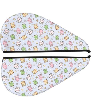 Cute Animals Cartoon Microfiber Hair Towel - Super Absorbent Velvet Wrap for Women | Perfect for Long Curly & Thick Hair - Buy Online on GoSupps.com