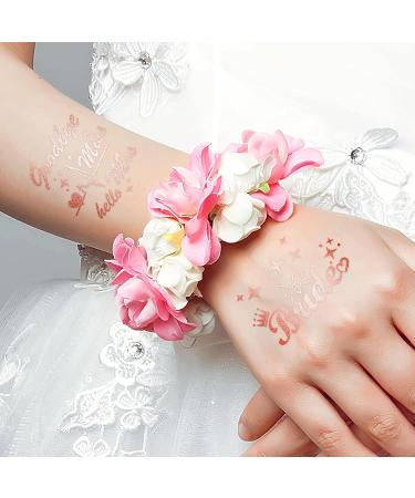 Howaf 27 Pcs Rose Gold Team Bride Metallic Temporary Tattoos - Bachelorette Party & Wedding Accessories - Buy Online on GoSupps.com