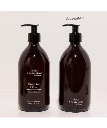 A LA MAISON Hand Soap Gift Set White Tea & Rose Refill Pouch Glass Hand Wash Eco-Friendly & Recyclable Plant-Based Biodegradable Made in France 16.9 fl oz Amber Collection - Buy Online on GoSupps.com