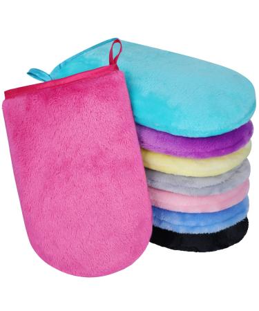 Phogary 8 pieces of microfiber washing gloves flannel soft washing glove bathroom spa cloth reusable make-up remover gloves European style washcloth 15 x 21 cm (8 colors) - Buy Online on GoSupps.com