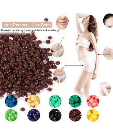Depilarin Hard Wax Beans - 10 Types 100g for Painless Hair Removal on Arms Body Bikini & More | Ideal for Women & Men - Chocolate Flavor - Buy Online on GoSupps.com