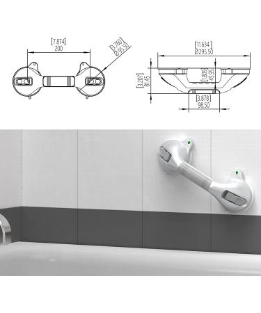 SAFETY+BEAUTY 12inches Balance Assist Bathroom Shower Handle Suction Bath Grab Bar with Indicators  (Silver/Grey) Gray 12 Inch - Buy Online on GoSupps.com