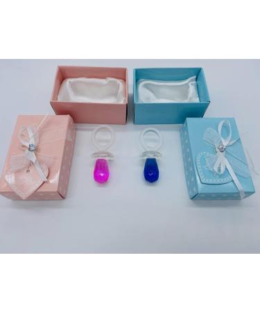 Hochwertiger Glas Babyschnuller Rosa & Blau - Perfektes Geschenk zur Geburt & Taufe - Buy Online on GoSupps.com