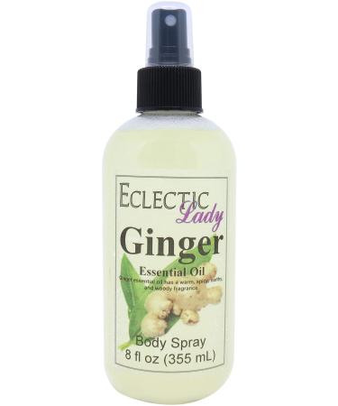 Ginger Essential Oil Body Spray 8 ounces Body Mist for Women with Clean Light & Gentle Fragrance Long Lasting Perfume with Comforting Scent for Men & Women Cologne with Soft Subtle Aroma For Regular Strength 8 Fluid Ounces
