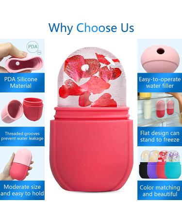 PASNOWFU Ice Cube Face Roller - Brighten Skin, Tighten & De-Puff Eyes, Cryotherapy Treatment - Pink, 2.6x2.1x4.9 Inch - Buy Online on GoSupps.com