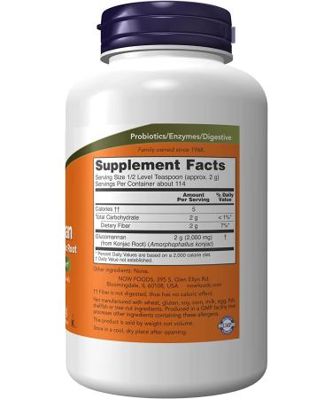Now Foods Glucomannan Pure Powder 8 oz - Natural Weight Management & Digestive Health Supplement - Buy Online on GoSupps.com
