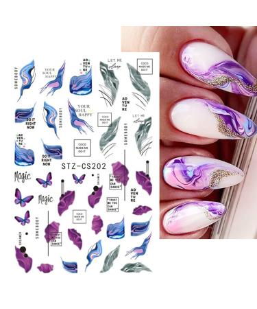 Colorful 3D Self-Adhesive Nail Art Sticker Decal Set - Halo Dye Design for Women | DIY Nail Art Decoration | Acrylic Supplies - 3 Sheets - Buy Online on GoSupps.com