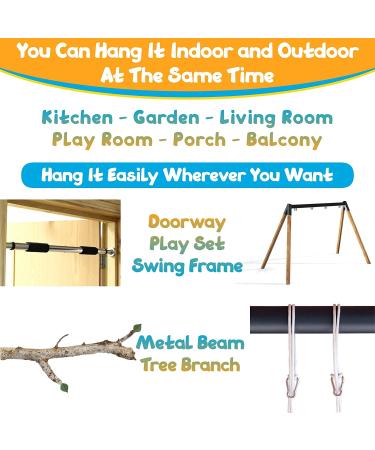 Mass Lumber Canvas Baby Swing Outdoor Indoor with Safety Belt - Dark Gray | Toddler Age 1-3 | Ceiling Hardware Included - Buy Online on GoSupps.com