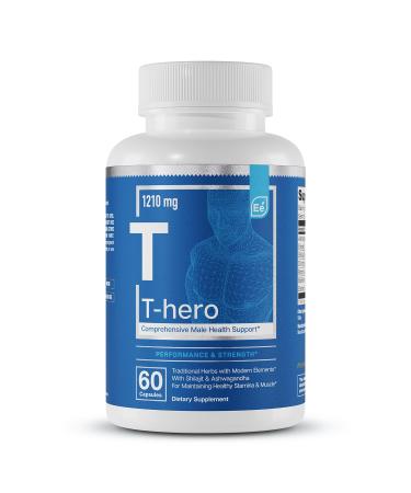 Essential Elements Male Health Supplement - Muscle Support & T-Health with DIM Ashwagandha Shilajit More | T-Hero 60 Vegan Capsules T-hero Classic 60 Count (Pack of 1)