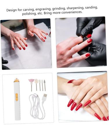 POPETPOP nail polisher nail buffer tool portable nail manicure nail drill file manicure filer kit nail grinders nail art grinding head Mini Electric abs white diamond electric drill 15.2X2X2CM White - Buy Online on GoSupps.com