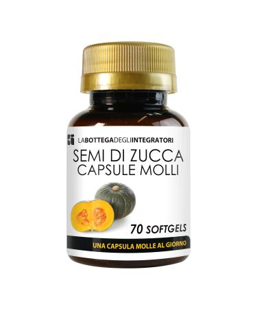 LABOTTEGADEGLIINTEGRATORI Pumpkin Seeds 70 Softgels | Cold Pressed Oil Softgels Standardized with Omega 3 Omega 6 & Omega 9 Linoleic Acid & Oleic Aci