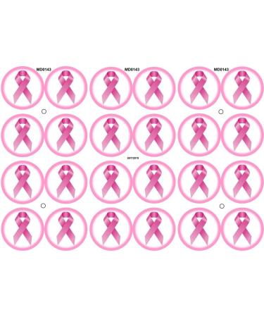 24 Fabulous Edible Wafer Cake Toppers: Breast Cancer Ribbons - Buy Online on GoSupps.com