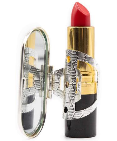 Vintage Clip-on Round Lipstick Case With Mirror (Retro Squares) - Buy Online on GoSupps.com