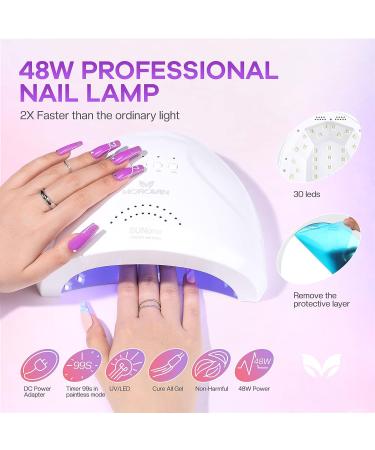Morovan Gel Nail Polish Kit with UV Light - 36 Colors Soak Off Gel Nail Set with 48W Lamp and Top Coat - Manicure Starter Kit for Women - Buy Online on GoSupps.com