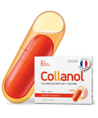 Collanol Innovation in Healthy Joint Care Liquid Formula in a Double Capsule 3D Collagen + Micellar Extract of Turmeric Roots 1 Capsule/Day (1 Pack)