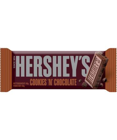  Hershey's Hershey's Cookies 'n' Chocolate Pack of 24 (24 x 40g) - Soft Melting Whole Milk Chocolate with Crunchy Cookie Chunks - Buy Online on GoSupps.com