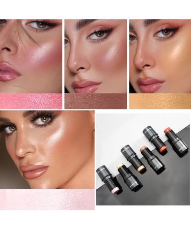 Matte Cream Blush Stick Highlighter | Waterproof & Long-lasting Face Makeup | Full Coverage Contour Stick for Cheeks, Lips & Eyeshadow | (04) 1.00 g - Pack of 1 - Buy Online on GoSupps.com