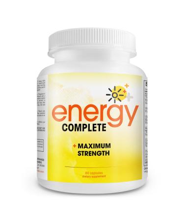 Energy Complete - 18-in-1 Vegan Energy and Focus Supplement - Vegan Caffeine Pills (60 Daily Capsules) 60 Count (Pack of 1)