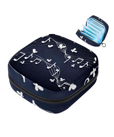 Menstruation bag with zipper women's napkin bag tampons collective bags for women and girls (music grade with butterfly) Color 2