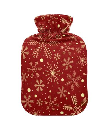 Snowflake Hot Water Bottle with Cover Hot Water Bottles for Pain Relief Hot Water Bottle Hot Water Bag for Women Girls Children 1 l