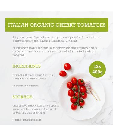 Mr Organic Italian Cherry Tomatoes 400g - Non GMO, Preservative-Free, Gluten-Free, Vegan - Made with Italian Tomatoes - Pack of 1 - Buy Online on GoSupps.com