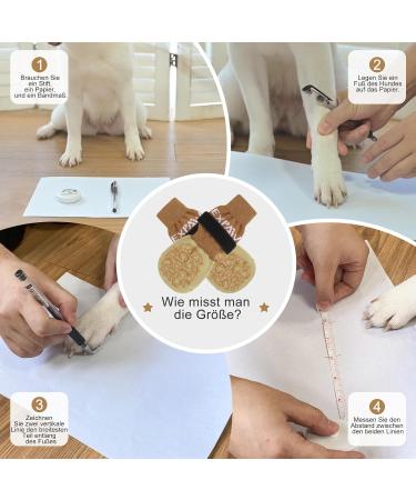 Expavloric Anti-Slip Dog Paw Protection | Adjustable Straps & Better Traction for Wooden Floors | Soft Elastic Fabric - Beige XS - Buy Online on GoSupps.com