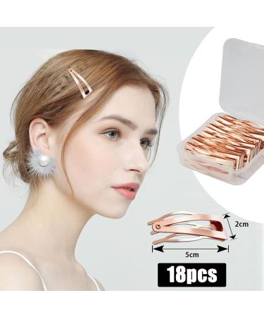 Mbsomnus 18pcs Snap Hair Clips - Rose Gold Double Grip Barrettes for Women and Girls | Salon Hair Styling Accessories - Buy Online on GoSupps.com
