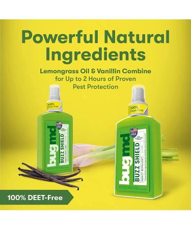 BugMD Buzz Shield Mosquito Repellent Spray - DEET-Free Body and Tick Insect Repellent - Natural Outdoor Bug Spray for Kids and Adults - Buy Online on GoSupps.com