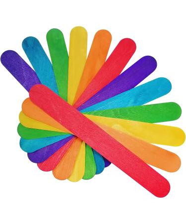 100 Pcs Colored Jumbo Wooden Craft Sticks for DIY Crafts and Classroom Art - 3/4 Wide Treat Sticks - Buy Online on GoSupps.com