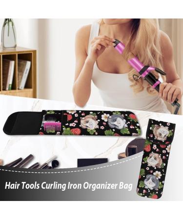 Yzaoxia Women's Guinea Pig Curling Iron Holder | Hot Tools Travel Bag & Neoprene Curler Storage Pouch - Stylish Organizer for Hair Straighteners & Curling Wands - Washable Roomy Black Sleeve - Buy Online on GoSupps.com