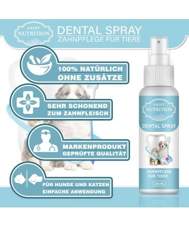 Saint Nutrition Dental Spray for Dogs & Cats | Dental Care Bad Breath Combat & Tartar Removal | 100 ml - Buy Online on GoSupps.com