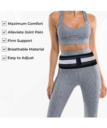 SI Joint Hip Belt - Lower Back Support Brace for Men & Women | Hip Pain Relief | Pelvic Support & Trochanter Belt (Small) - International Shipping Available - Buy Online on GoSupps.com