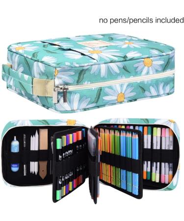 qianshan Pencil Case Holder Slot -Â Holds 202 Colored Pencils or 136 Gel Pens with Zipper Closure - Large Capacity Polyester Pen Organizer for Watercolor Pens or Markers - Perfect for Artist Daisy daisy202 - Buy Online on GoSupps.com