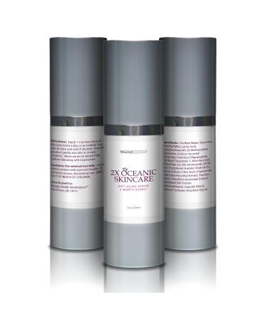 2X Oceanic Skincare Serum - Anti-Aging & Regenerative Peptide Serum | 2 Month Supply with AHA & Vitamin E for Hyperpigmentation & Wrinkle Repair - Buy Online on GoSupps.com
