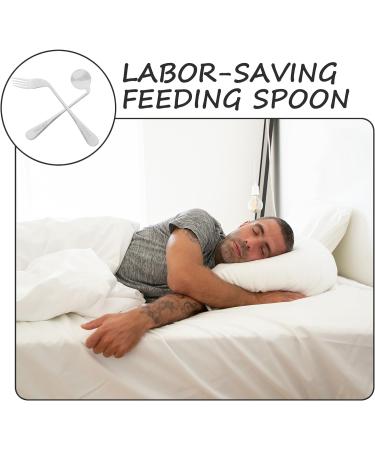 Doitool Adaptive Utensil Set Angled Spoon & Fork for Easy Self-Feeding | Stainless Steel Cutlery for Seniors & Patients (Right Hand) - Buy Online on GoSupps.com