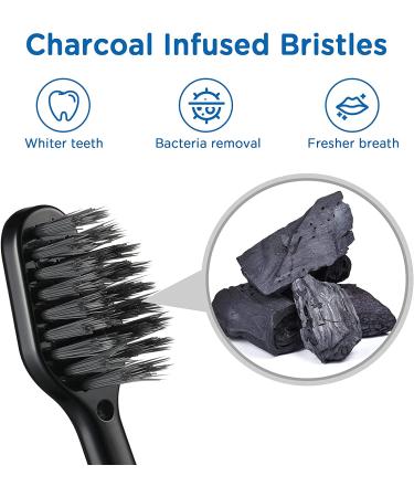Waterpik Charcoal Brush Heads - Extra Soft Bristles - 4 Count - Black - Buy Online on GoSupps.com