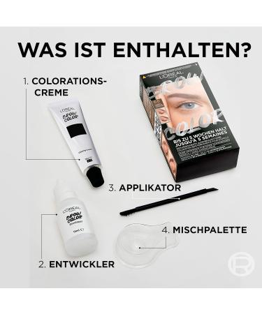 L'Or al Paris Ammonia-Free Eyebrow Color - Radiant Black 10 Applications | Perfectly Maintained Brows Worldwide - Buy Online on GoSupps.com