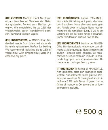 GreatVita Almond Flour - Natural Blanched Almonds 500g | High-Quality Ground Almonds for Baking & Cooking (1 Pack) - Buy Online on GoSupps.com