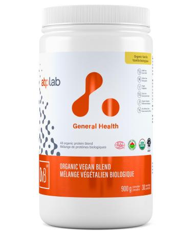 ATP LAB Vegan Blend Powder, 900g 30-Servings - Vanilla Flavour, Gluten-Free and Non-GMO - A Complex of Plant-Based Proteins and Mixture of Enzymes