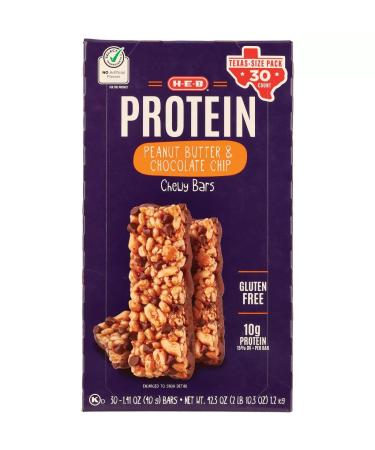 H E B Select Ingredients Protein Peanut Butter & Chocolate Chewy Bars Value Pack 30 Bars
