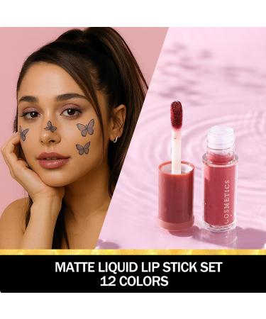 G n rique Velvet Liquid Lipstick - Long-Lasting 12-Color Collection Quick-Drying Matte Lip Kit Lip Pencil Pen Set | Business Trip Vacation Dates Party Gifts - Buy Online on GoSupps.com