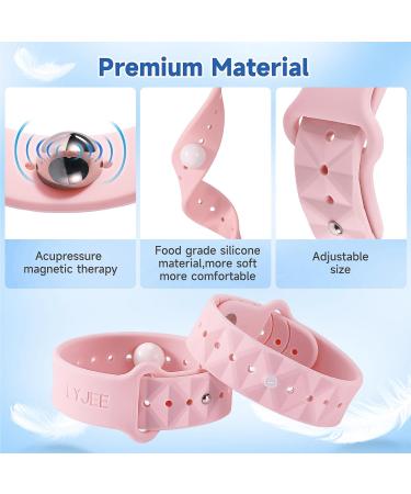 LYJEE Motion Sickness Bands for Kids & Adults Effective Nausea Relief for Pregnant Women & Seasickness Essential Pink & Black Wristbands for Cruise Travel - Buy Online on GoSupps.com