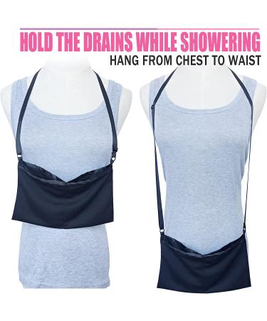 BNRendles Mastectomy Drain Pouches with Shower Pockets - Post-Surgery JP Drains Management | Quick Dry, Stretchy, Black Waist & Shower Bag - Buy Online on GoSupps.com