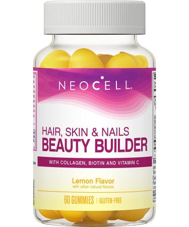 NeoCell Collagen + Vitamin C & Biotin Gummies - Hair, Skin & Nails Support | Collagen Type 1 & 3 | Lemon Flavor - 60 Count - Buy Online on GoSupps.com